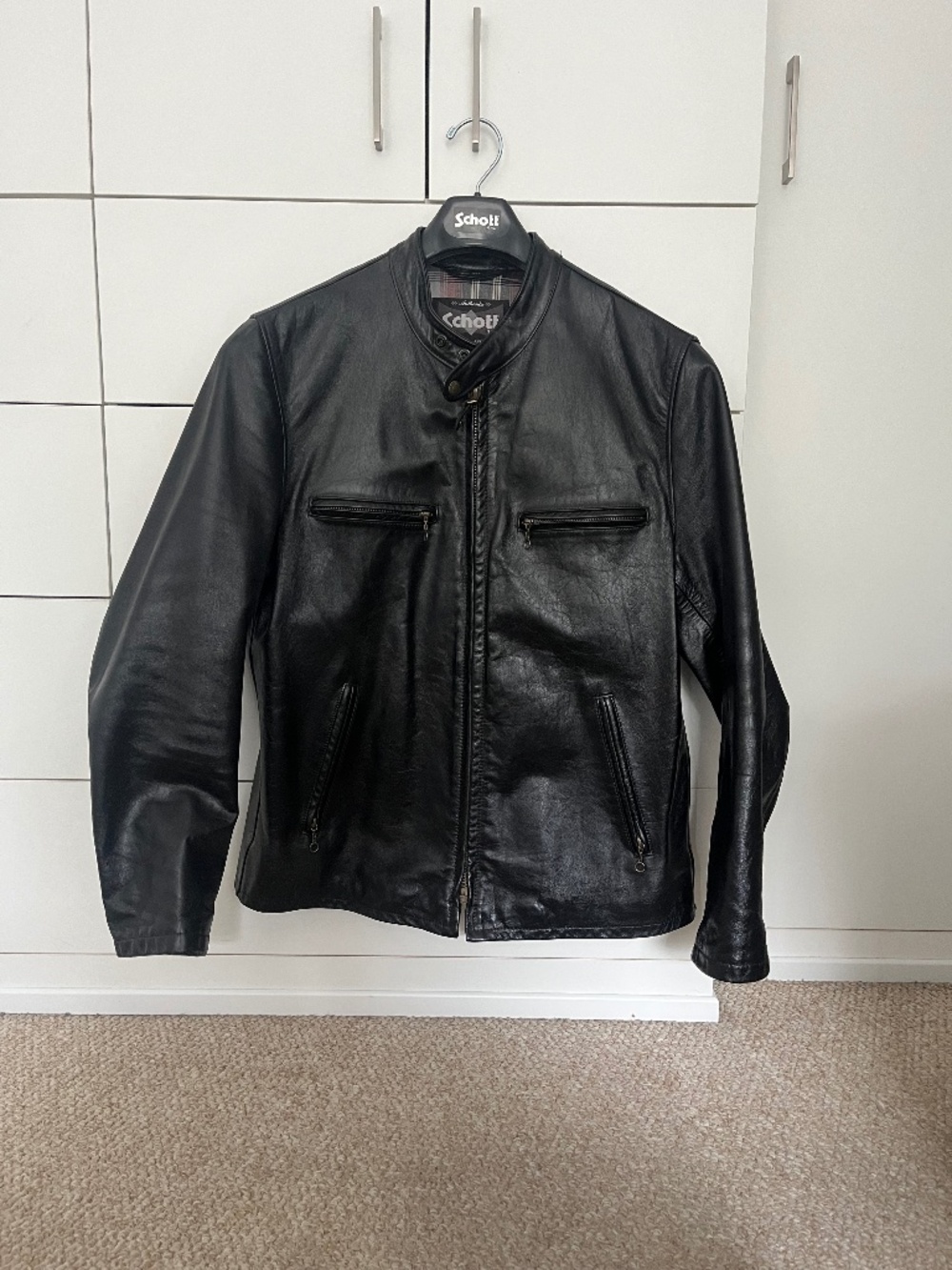 Schott NYC 660 Cafe Racer Leather Jacket